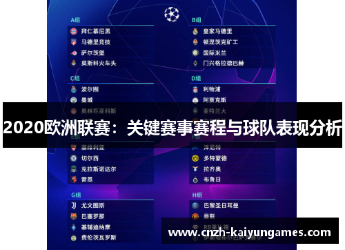 2020欧洲联赛：关键赛事赛程与球队表现分析