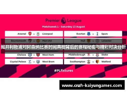 揭开利物浦对阿森纳比赛时间真相背后的赛程秘密与精彩对决分析