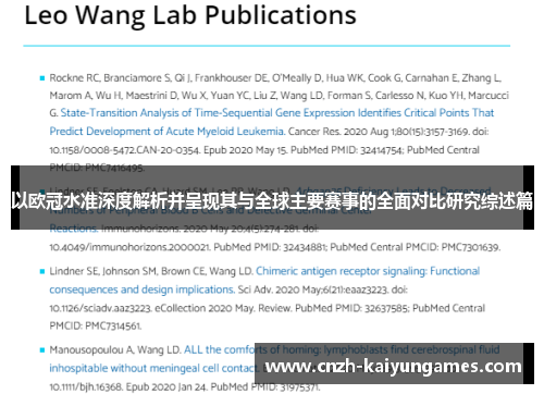 以欧冠水准深度解析并呈现其与全球主要赛事的全面对比研究综述篇 以欧冠水准深度解析并呈现其与全球主要赛事的全面对比研究综述篇